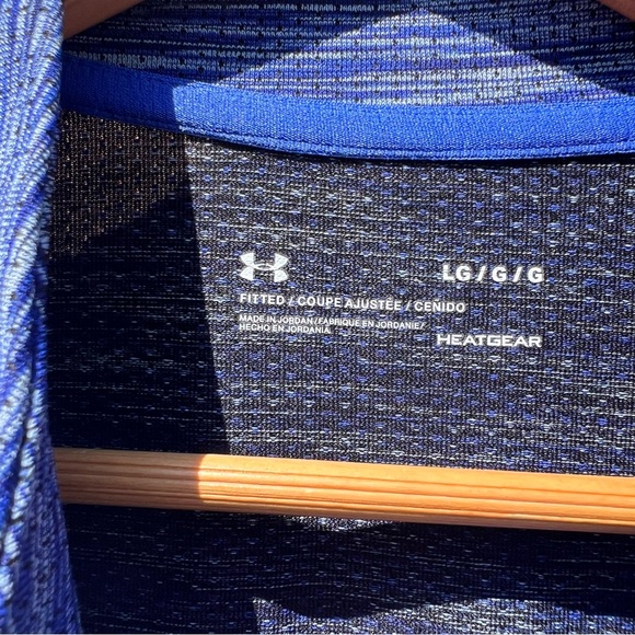 UNDER ARMOUR Mens 1/4 Zip Fitted Pullover Long Sleeve Blue HeatGear Size Large - Picture 3 of 8